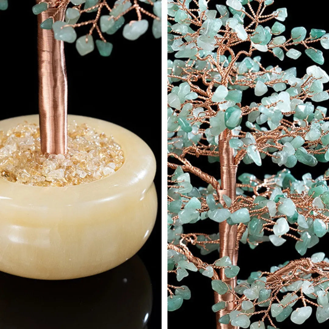 Force de Nature – Grand Arbre de Vie Sapin en Aventurine Verte