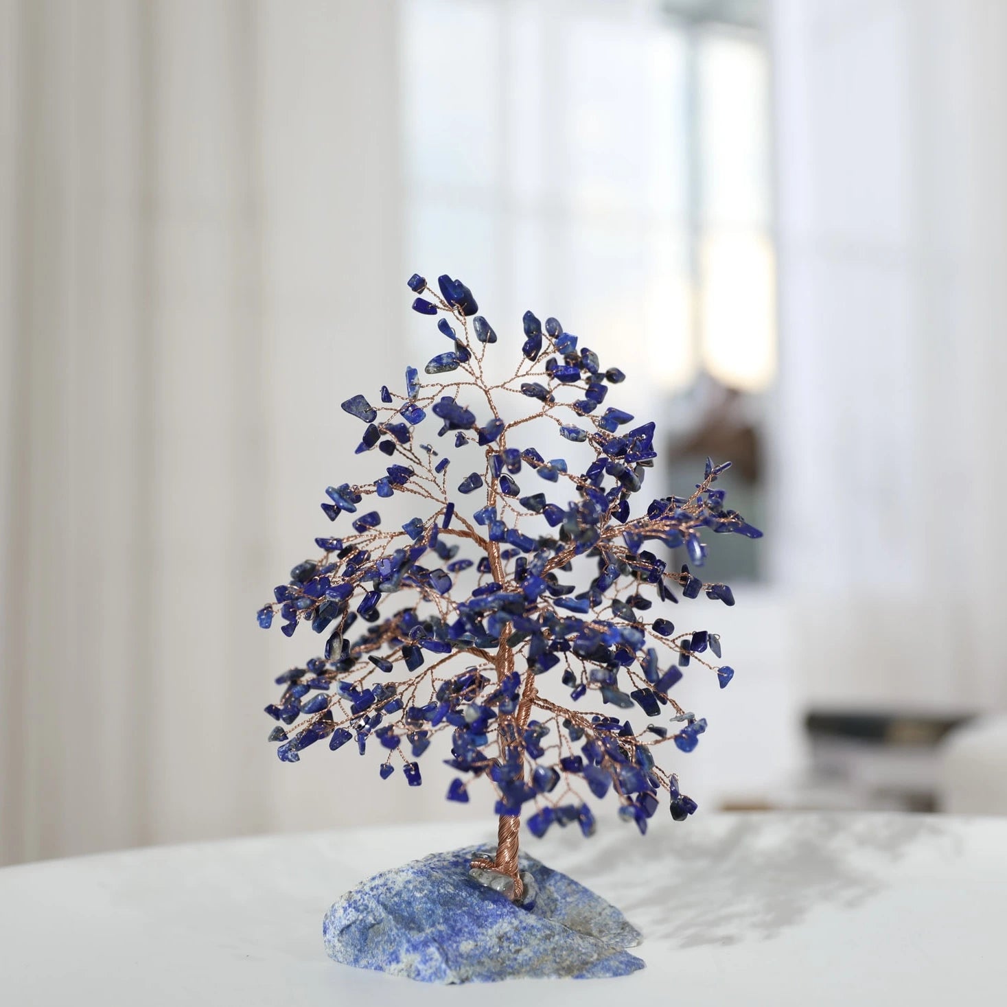 Harmonie - Lebensbaum aus Lapislazuli und klarem Quarz