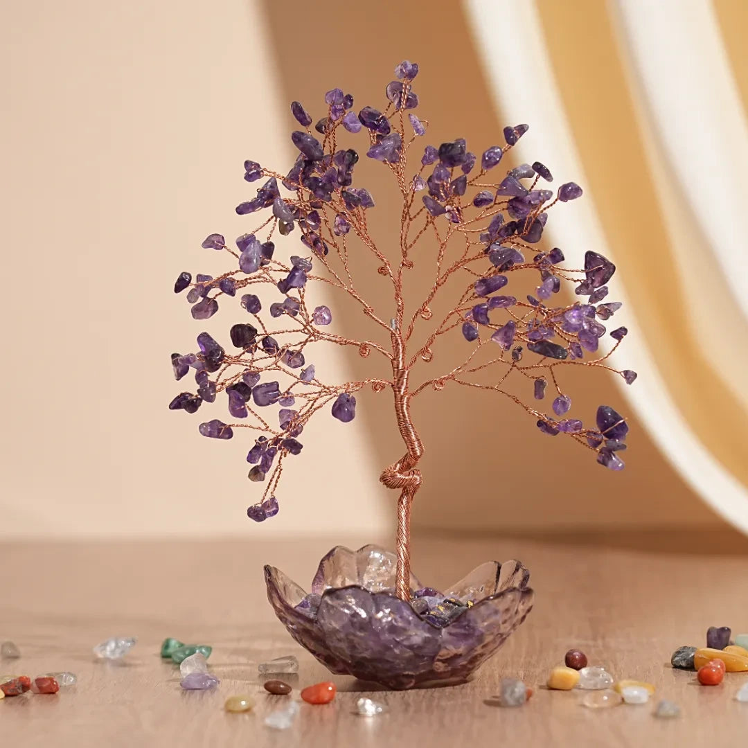 Joie Éternelle - Arbre de Vie en Pierres Naturelles