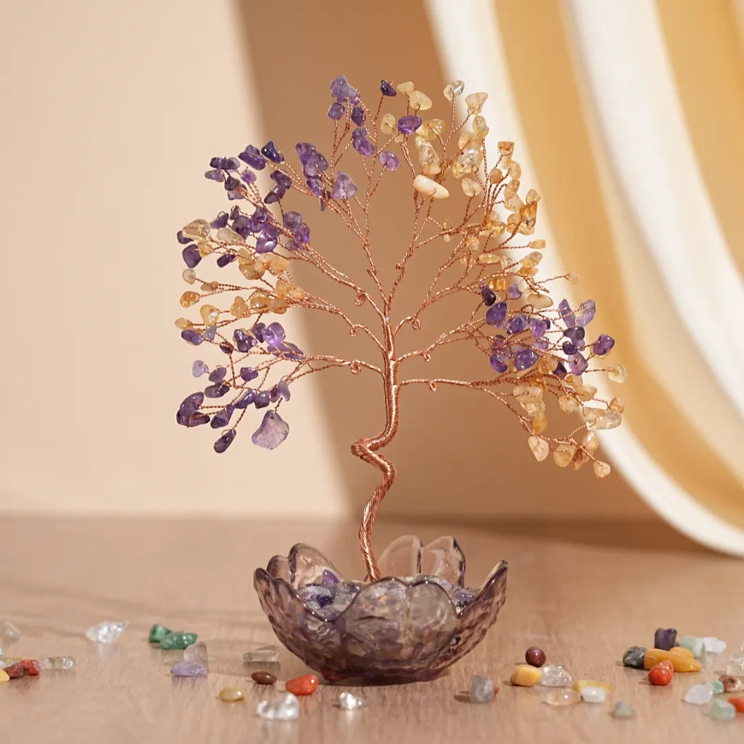 Joie Éternelle - Arbre de Vie en Pierres Naturelles
