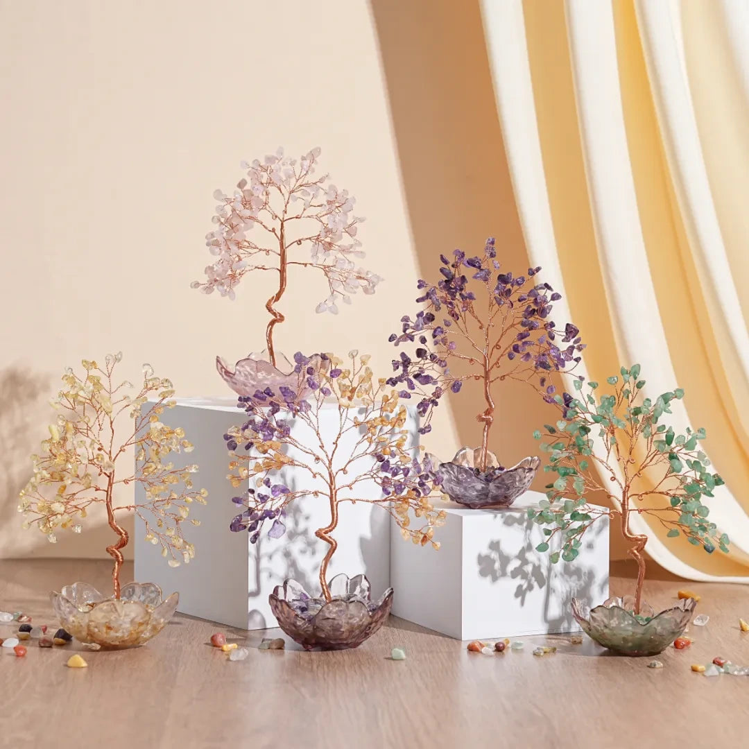 Joie Éternelle - Arbre de Vie en Pierres Naturelles