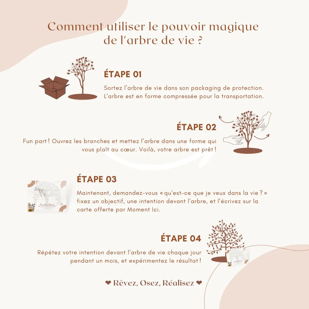 Joie de Vivre – Arbre de Vie avec Base en Quartz Rose