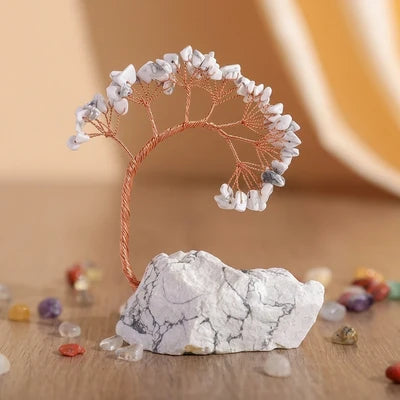 Kristall-Gleichgewicht - Baum des Lebens aus Natursteinen