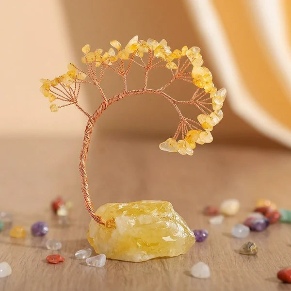 Kristall-Gleichgewicht - Baum des Lebens aus Natursteinen