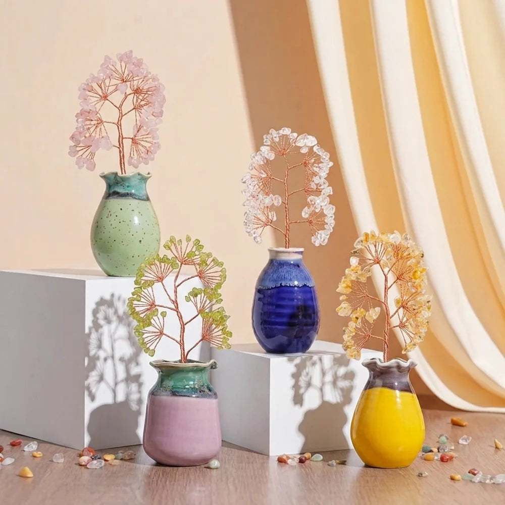 Luminous Radiance - Tree of Life with Natural Stones