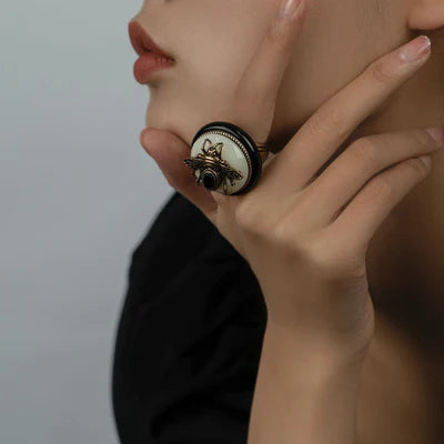 Bague Agate Noire "Reine Noire"