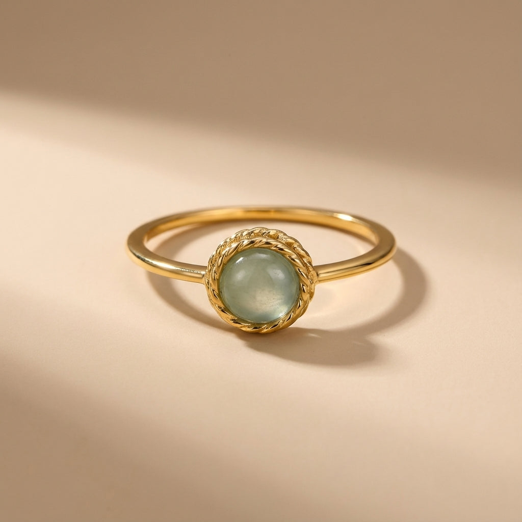 Bague Aigue Marine ou Labradorite "Charme Marin" Argent Doré Or