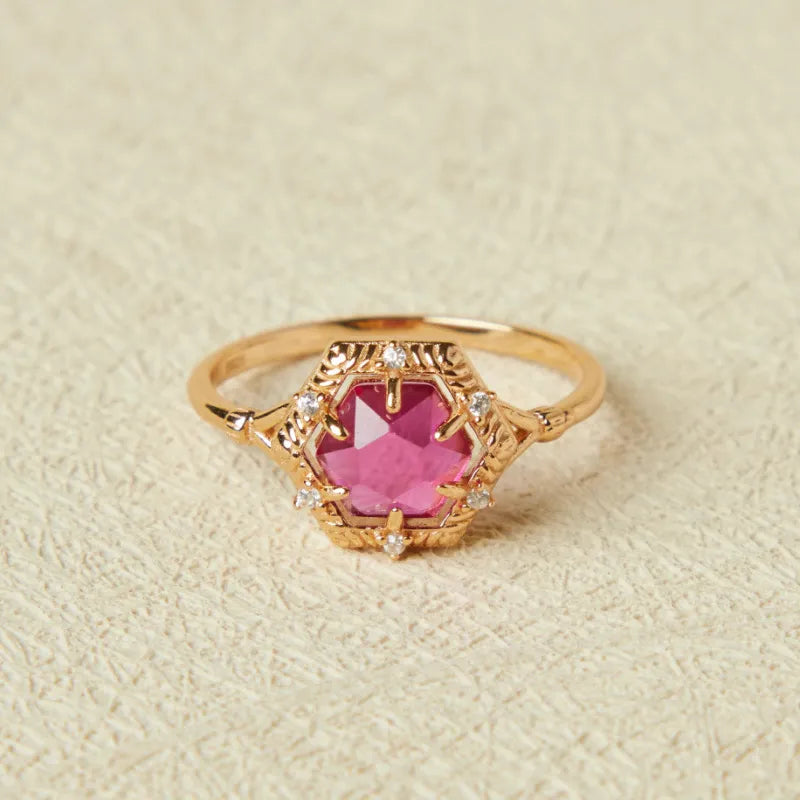 Bague Cornaline "Charm de Vitalité" Argent Doré Or