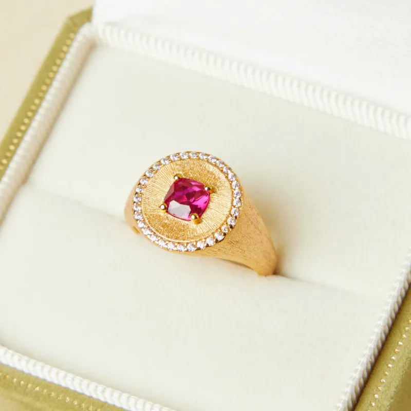 Anillo Cornalina "Energía Vital" Plata Dorada Oro