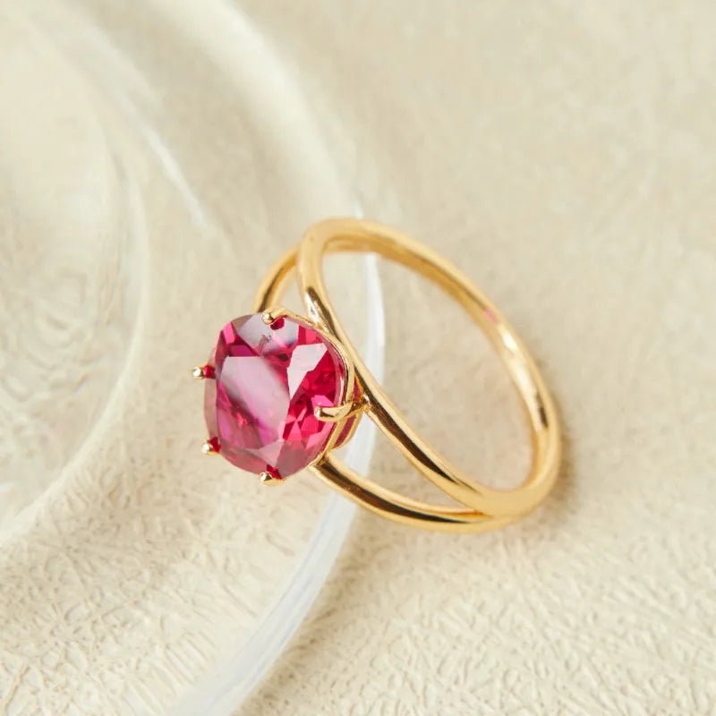 Karneolring "Elegante Essenz" Vergoldetes Silber