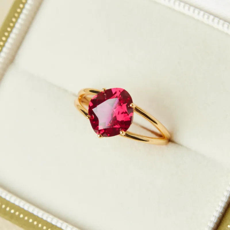 Anillo Cornalina "Esencia Elegante" Plata Dorada Oro