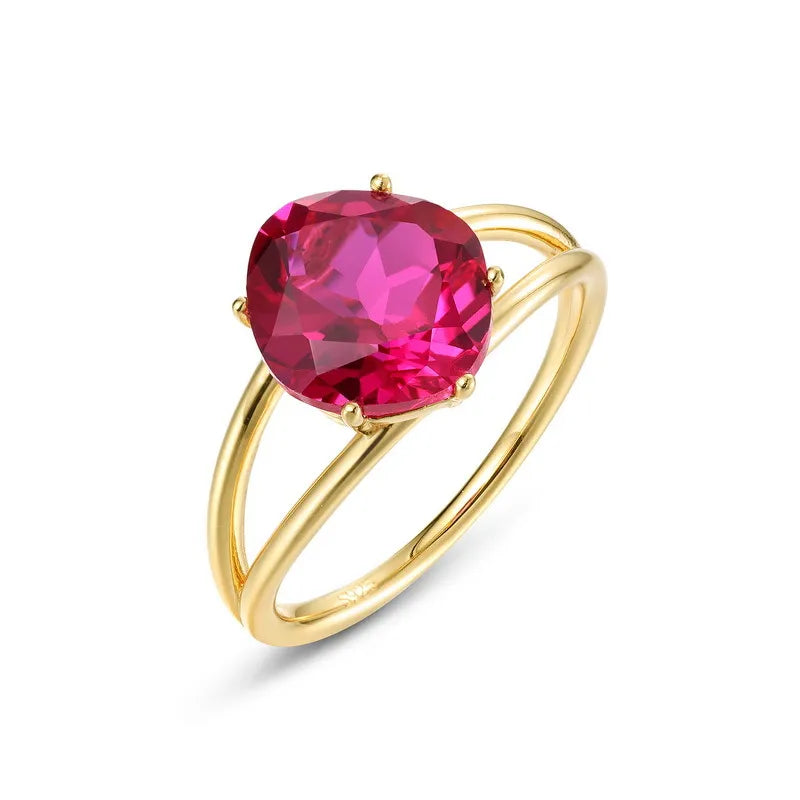 Anillo Cornalina "Esencia Elegante" Plata Dorada Oro