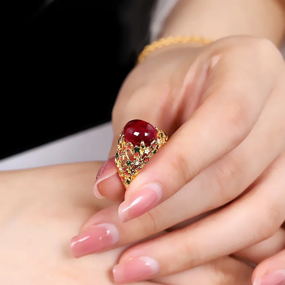 Anillo Cornalina "Fantasía Mágica" Plata