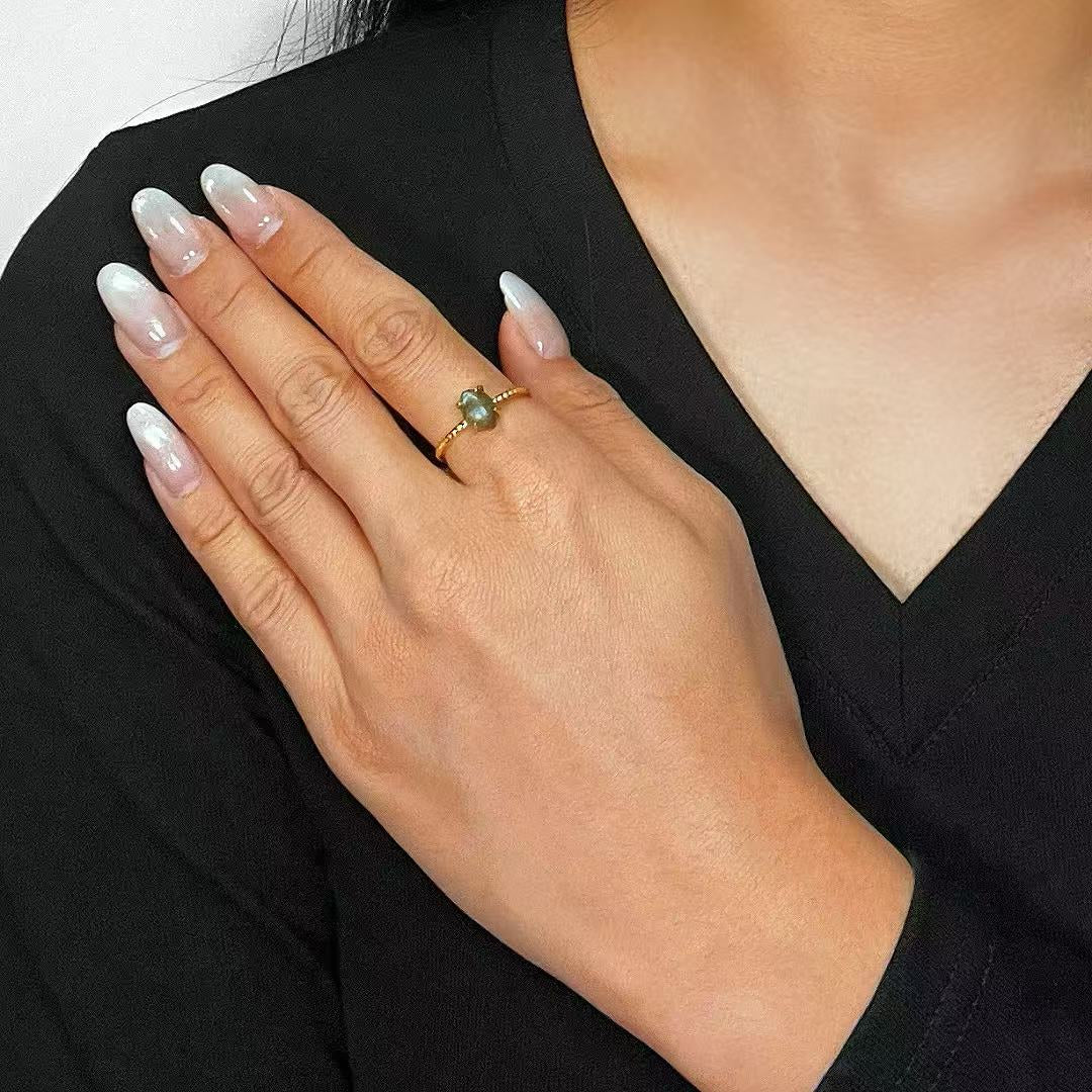 Bague Labradorite "Eclat Delicat" Argento Dorato Oro 14K