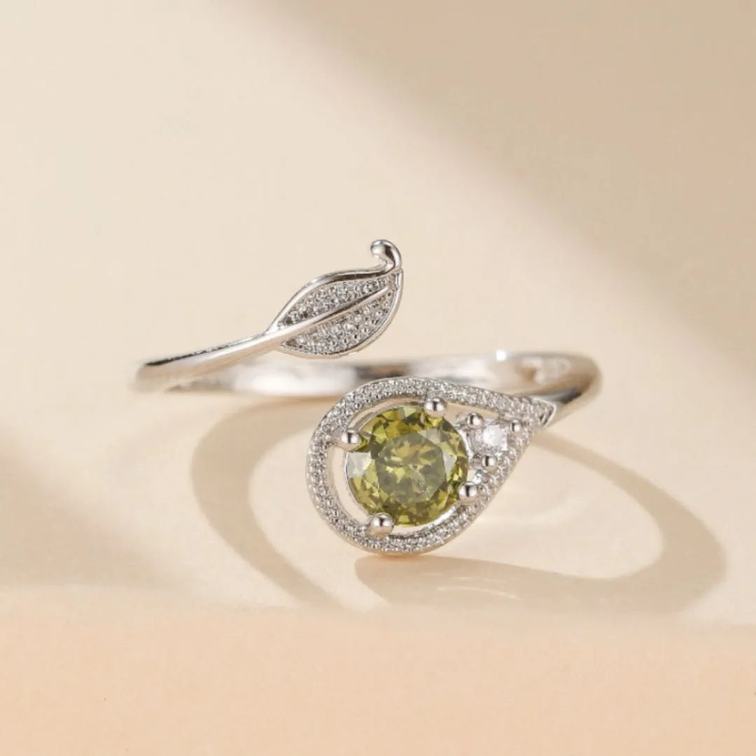Anillo Peridoto "Naturaleza Apacible" Plata