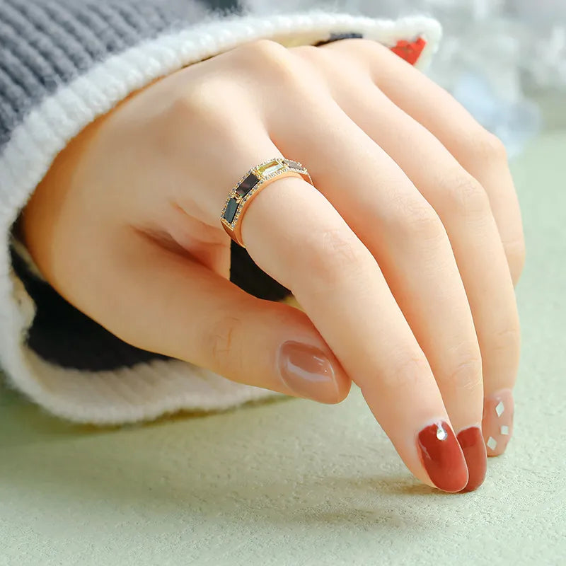 Anillo Peridoto "Reflejos Luminosos" Plata Dorada Oro