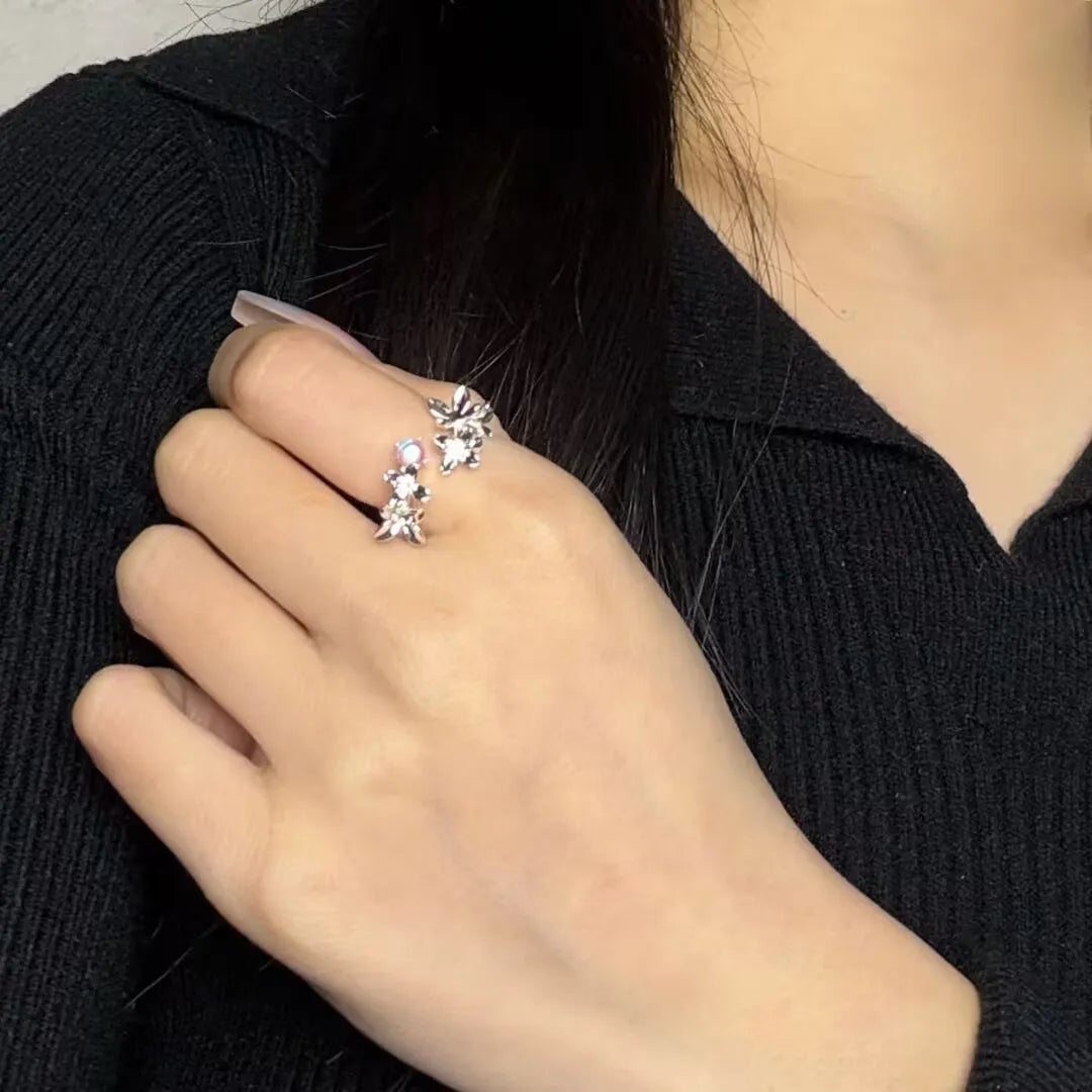 Anello Pietra di Luna "Halo Celeste" Argento