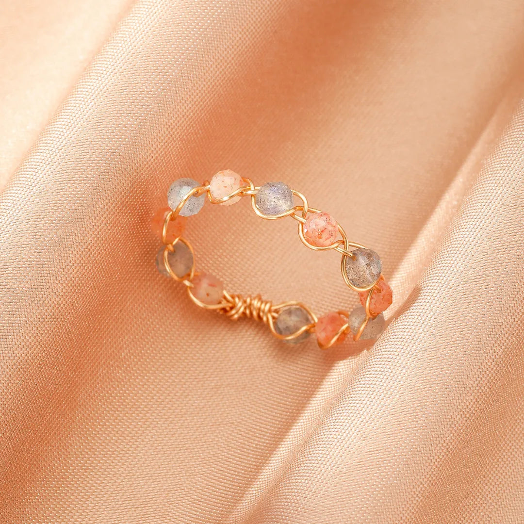 Anello Pietra di Sole e Pietra di Luna "Splendore Astrale"