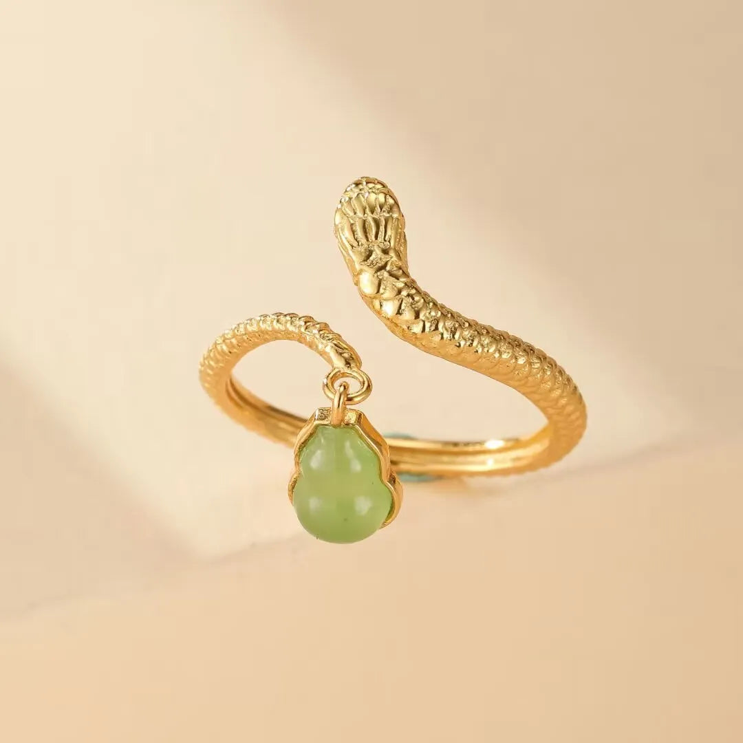 Bague Serpent Jade "Charme Envoûtant" Argent