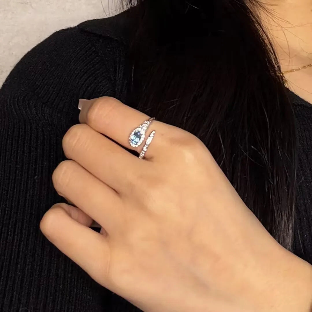 Bague Serpent Topaze "Éclat de Renaissance" Argent