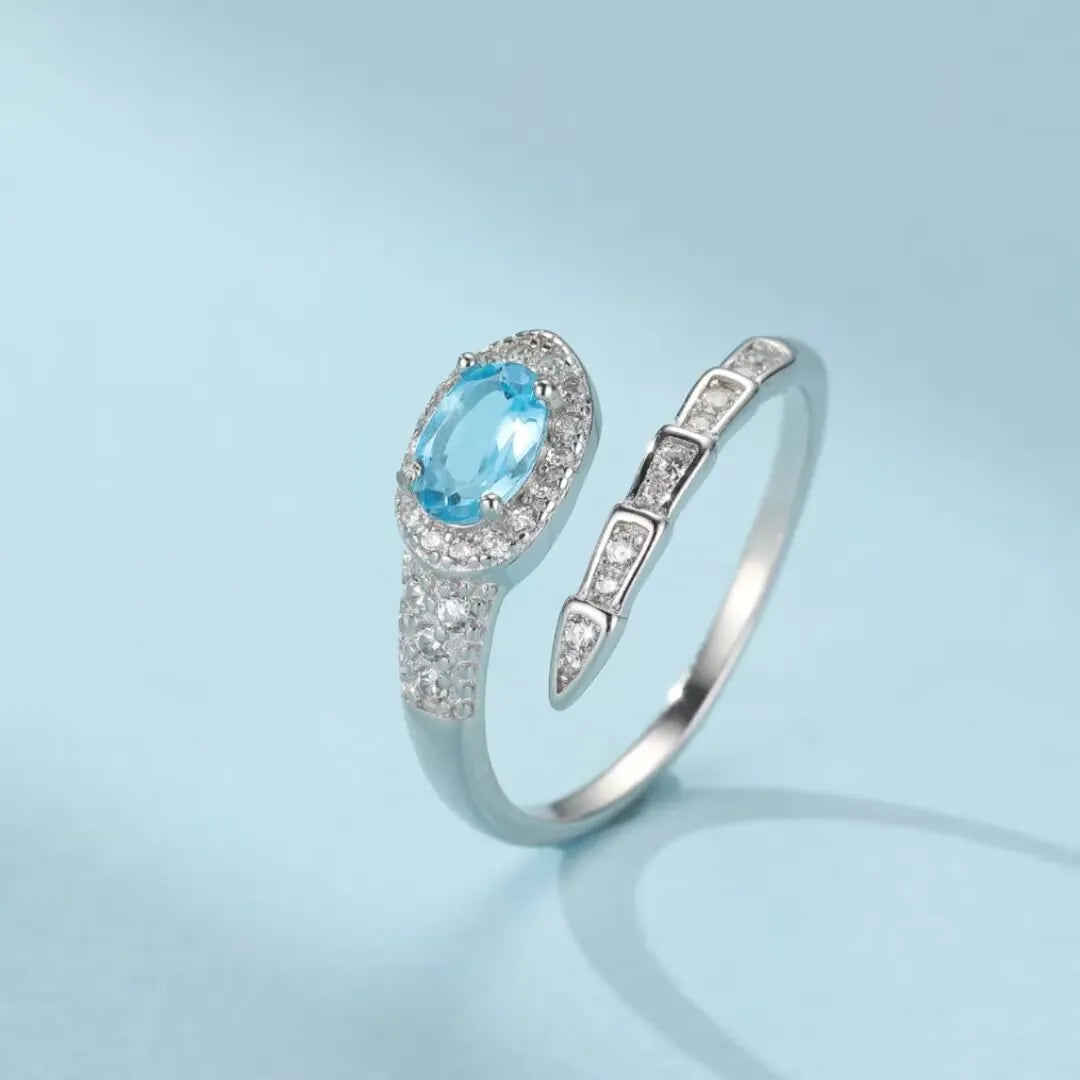 Bague Serpent Topaze "Éclat de Renaissance" Argent