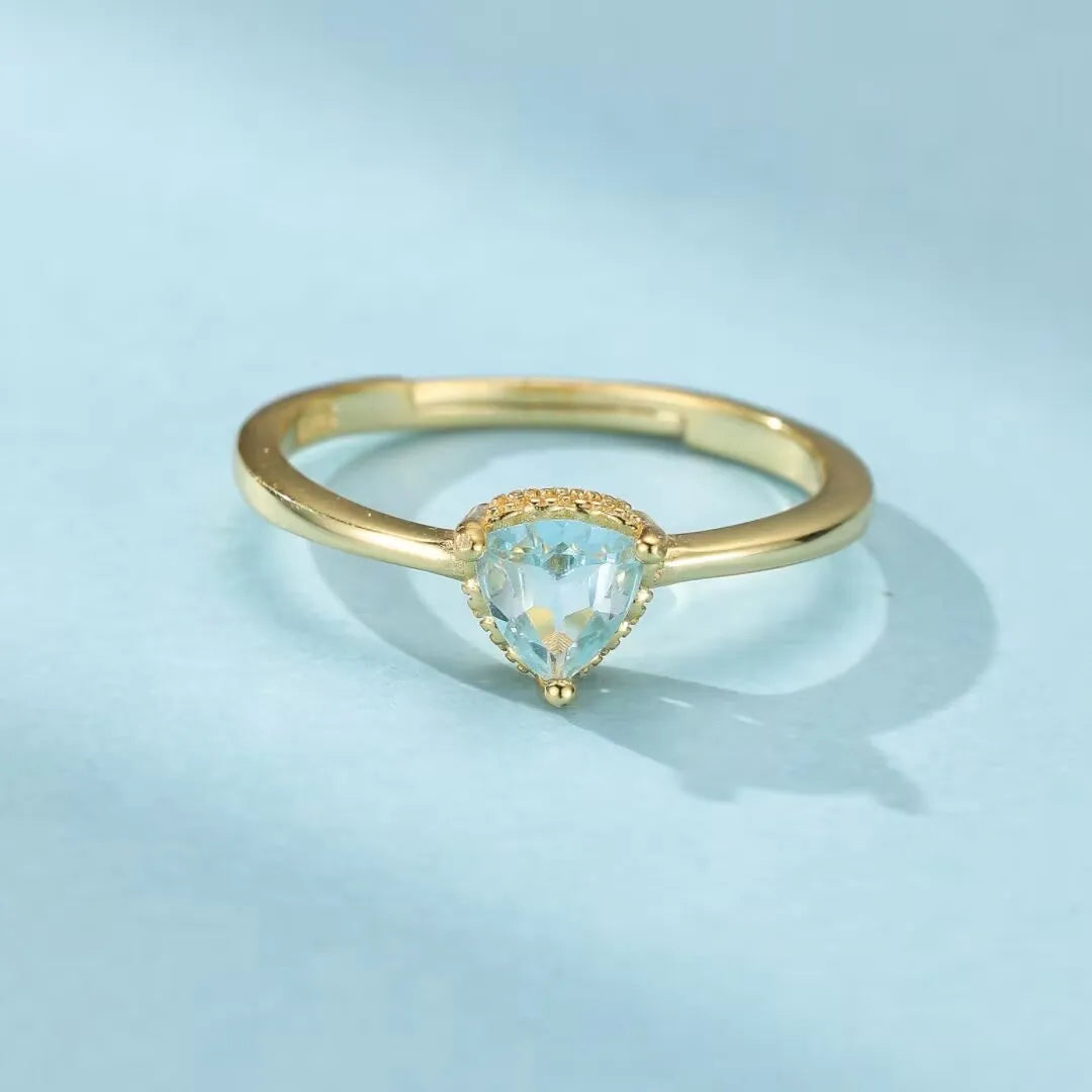 Topaz Ring "Celestial Clarity" Gold-Plated Silver 18K