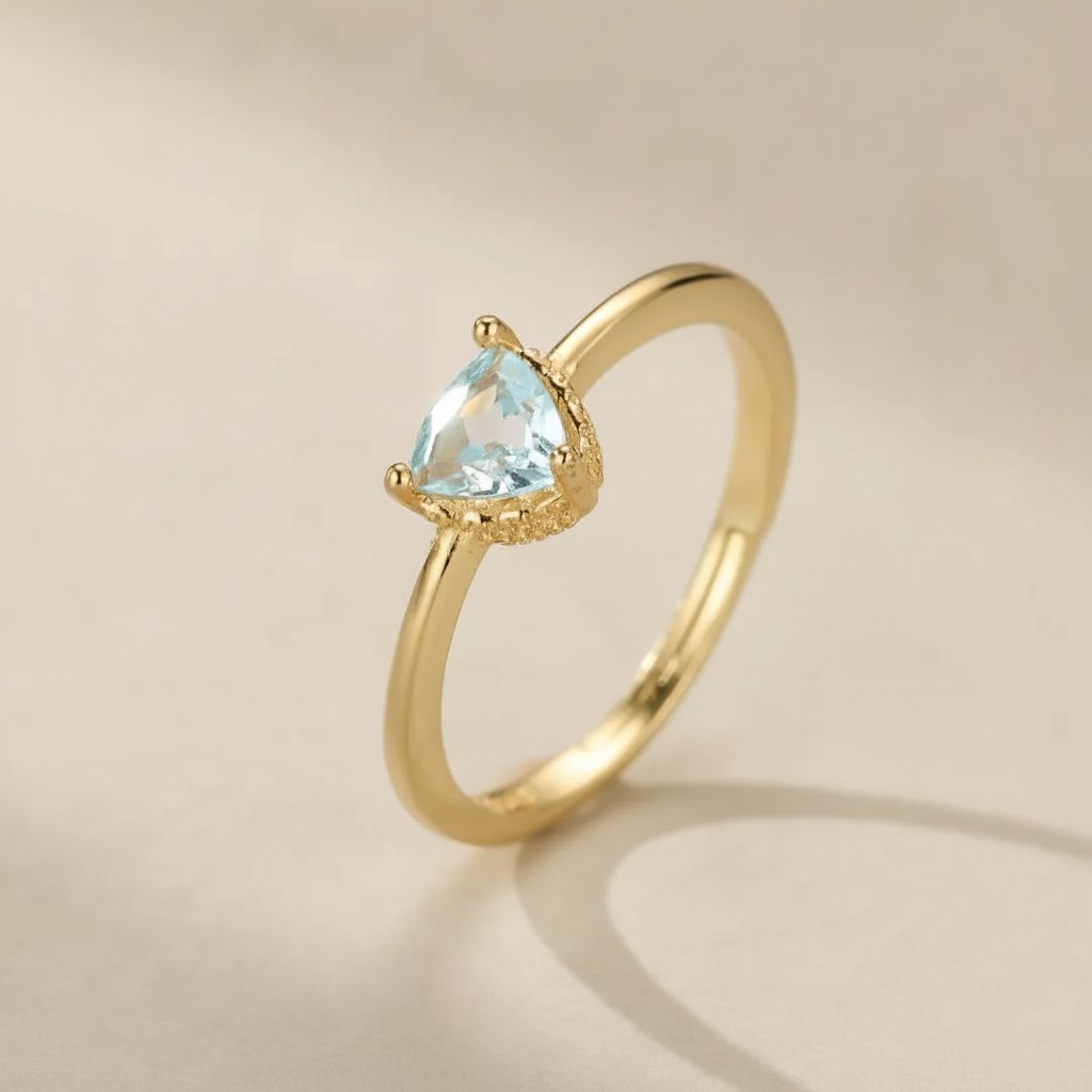 Topaz Ring "Celestial Clarity" Gold-Plated Silver 18K