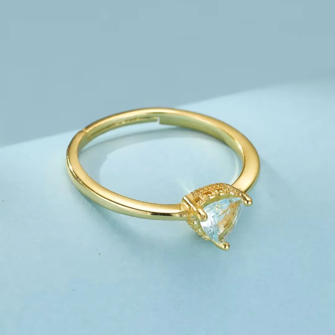 Topaz Ring "Celestial Clarity" Gold-Plated Silver 18K