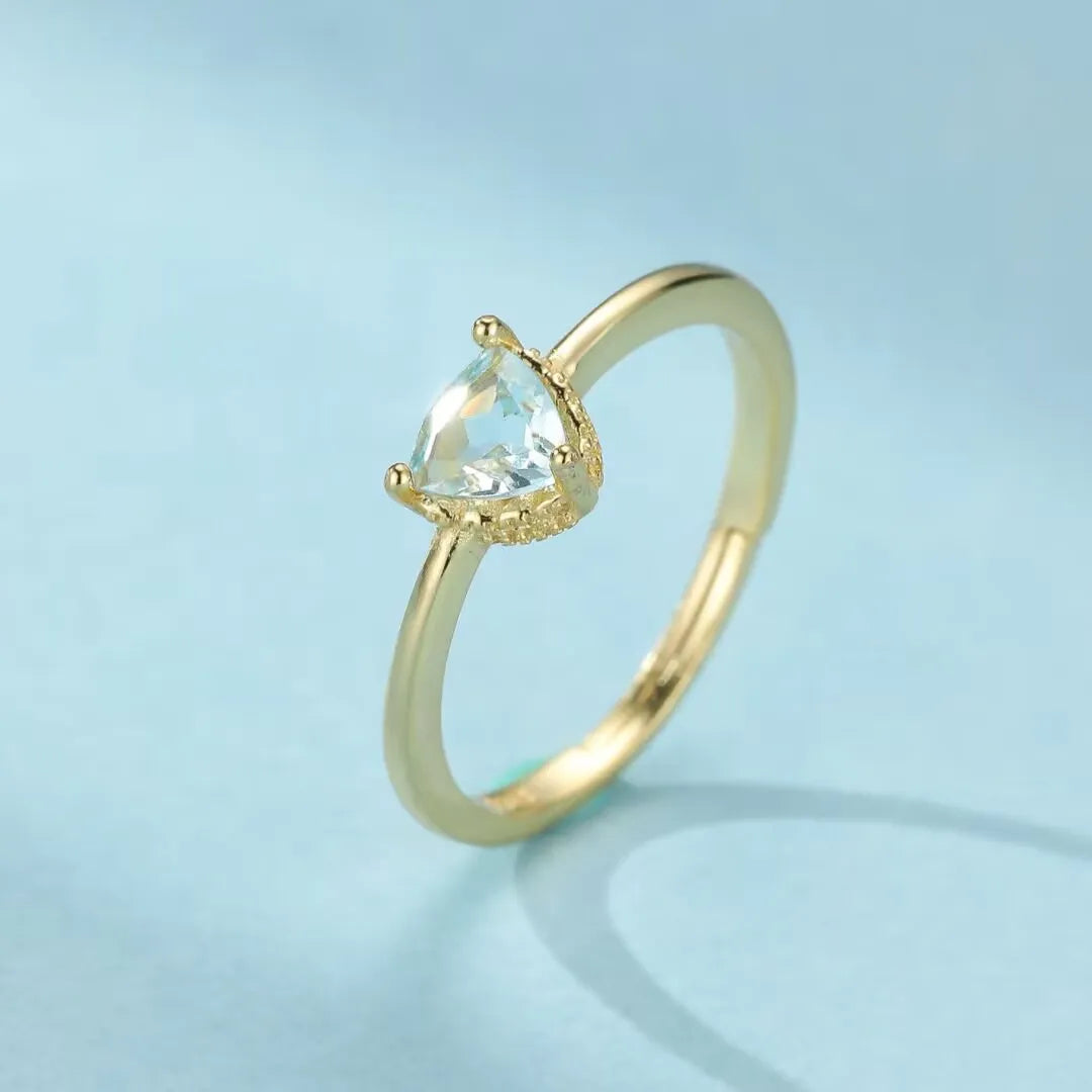 Topaz Ring "Celestial Clarity" Gold-Plated Silver 18K