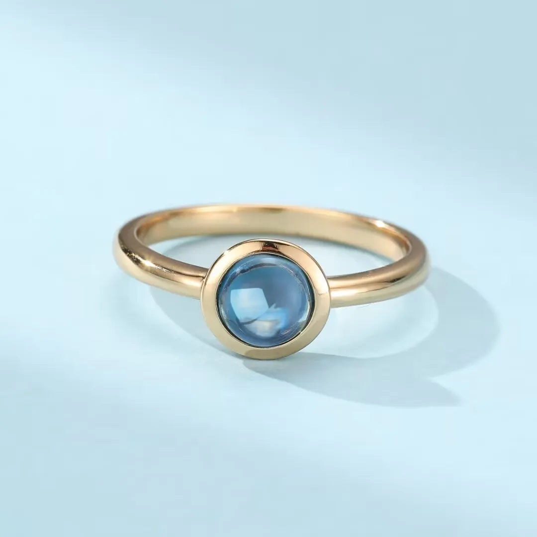 Topaz Ring "Dawn's Radiance" Gold-Plated Silver