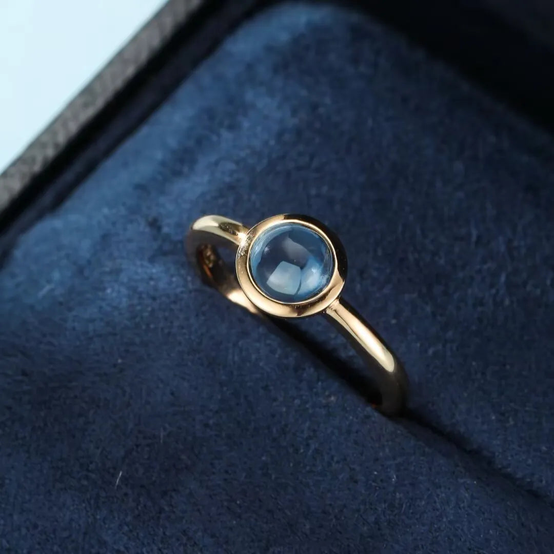 Topaz Ring "Dawn's Radiance" Gold-Plated Silver