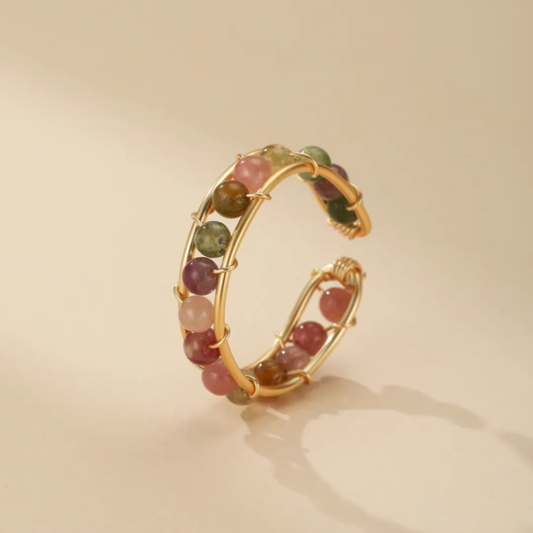 Bague Tourmaline "Arc Coloré" Doré Or