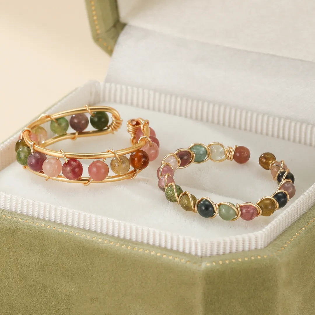 Bague Tourmaline "Arc Coloré" Doré Or