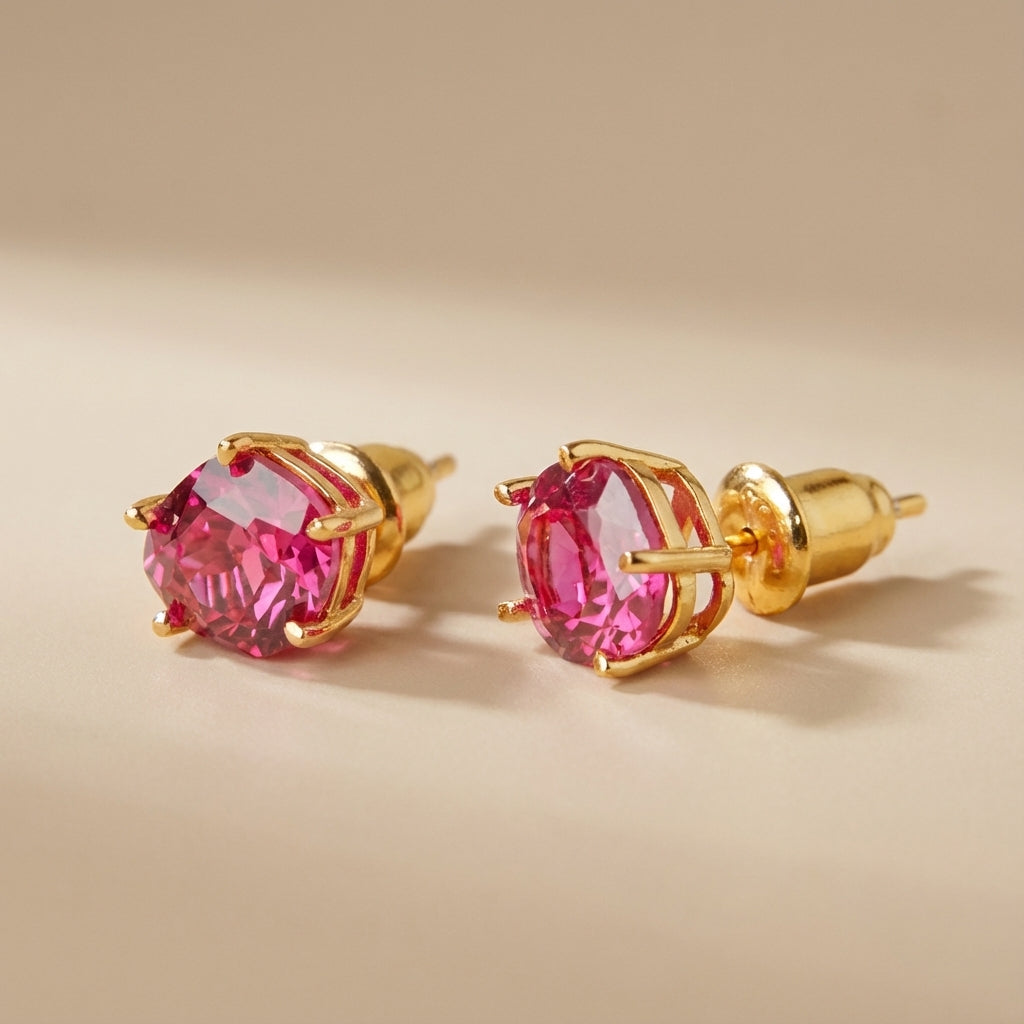 Pendientes de Cornalina "Esencia Elegante" Plata Dorada