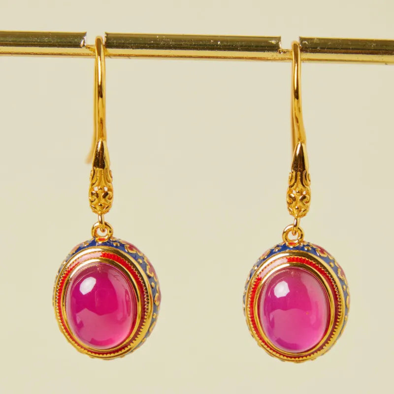 Boucles d'Oreilles Cornaline "Splendeur" Argent Doré Or