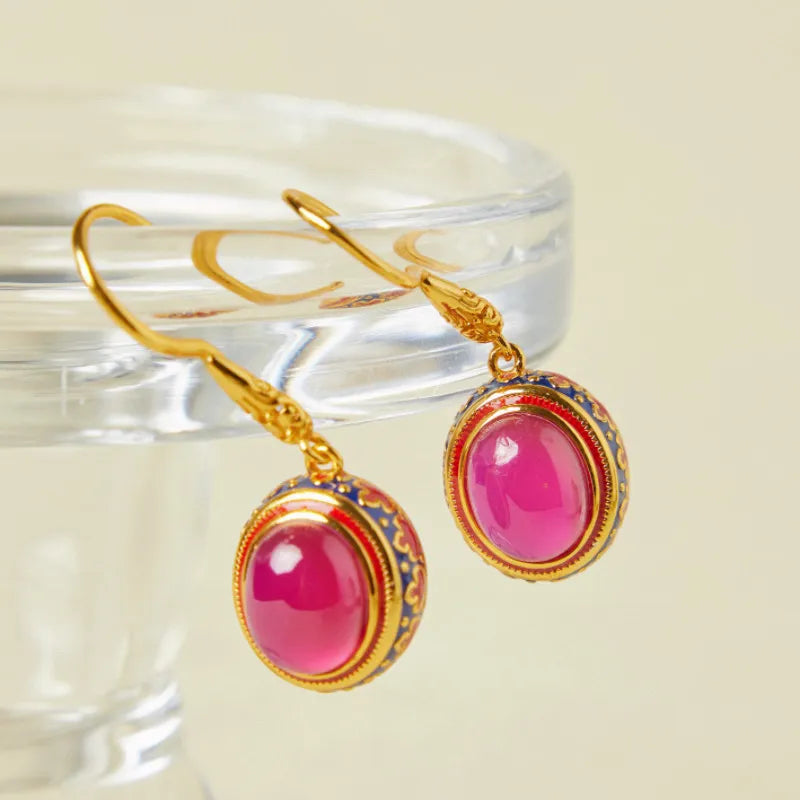 Boucles d'Oreilles Cornaline "Splendeur" Argent Doré Or