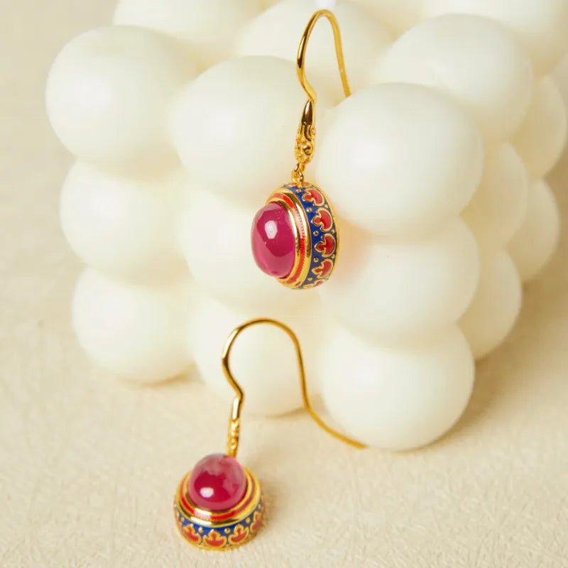 Boucles d'Oreilles Cornaline "Splendeur" Argent Doré Or