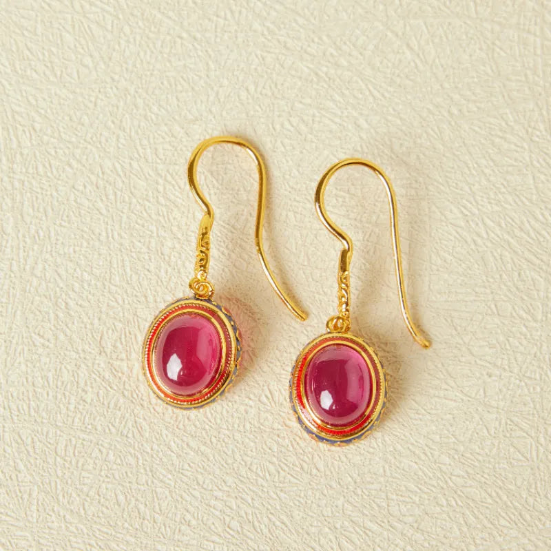 Boucles d'Oreilles Cornaline "Splendeur" Argent Doré Or