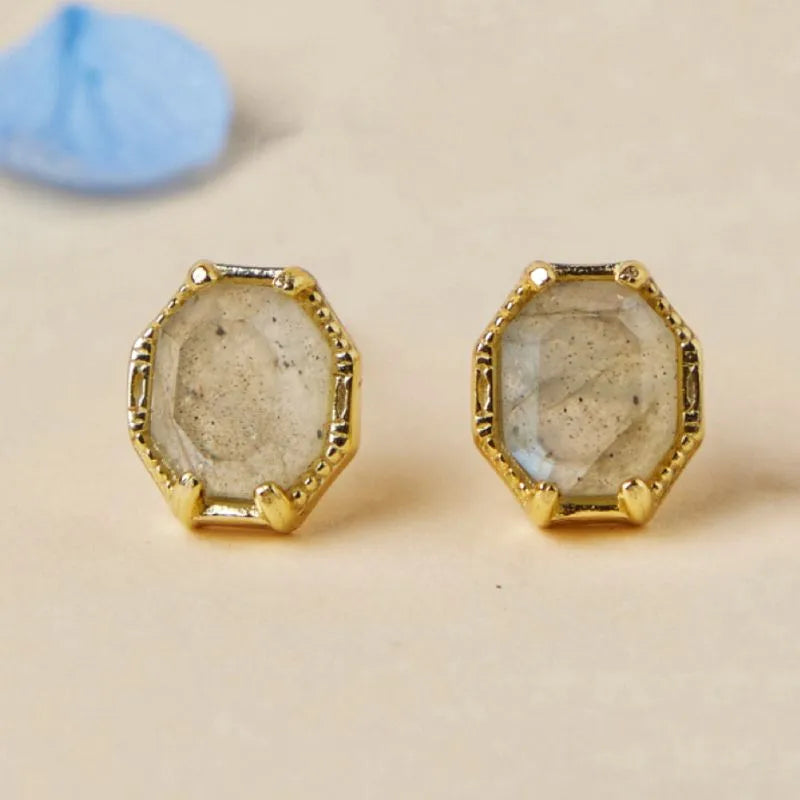 Ohrringe Labradorit "Mystische Eleganz" Goldplattiert Silber