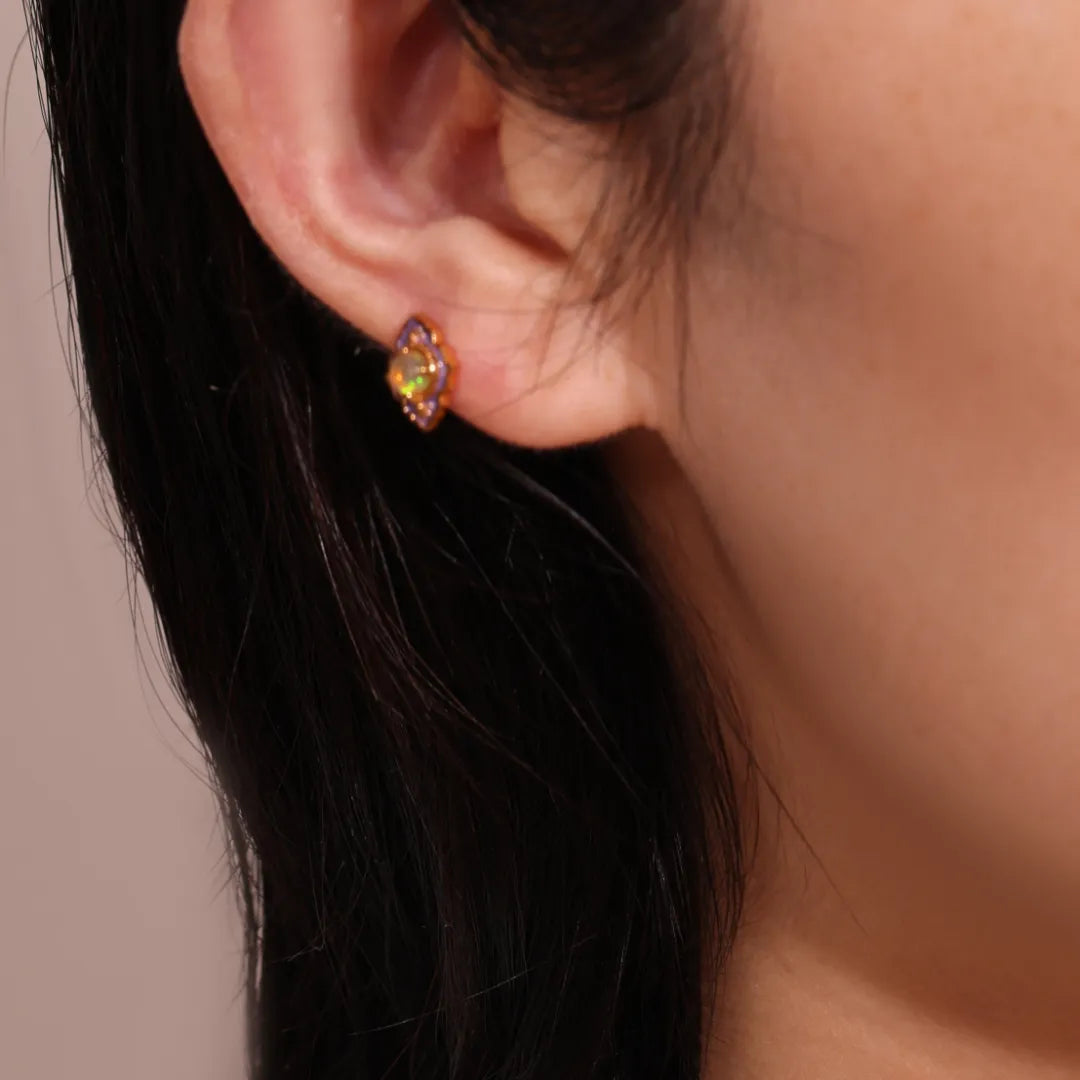 Ohrringe Opal "Wunder Lila" Gold Silber