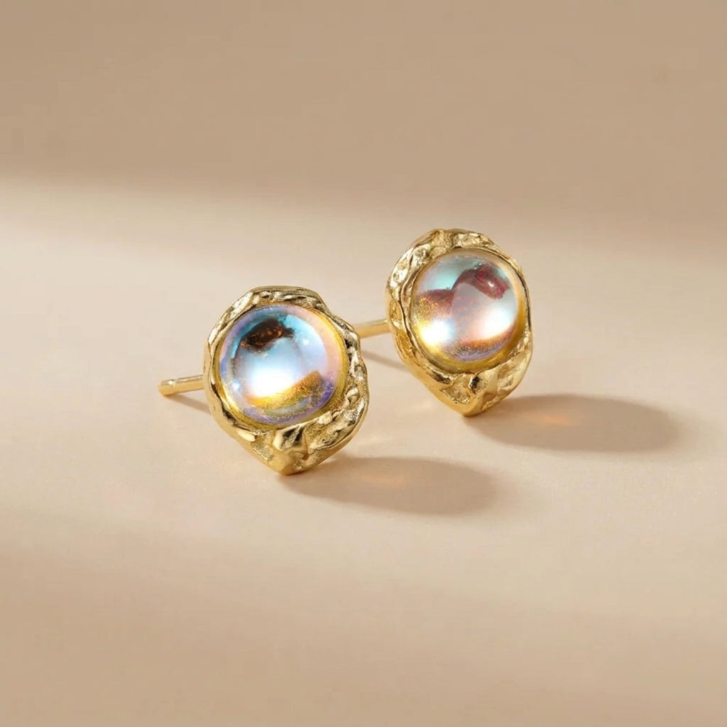 Boucles d'Oreilles "Galaxie Dorée" Argent Doré Or @main