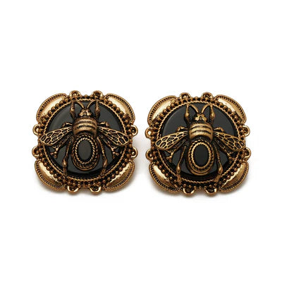 Boucles d'Oreilles Agate "Abeille Dorée"