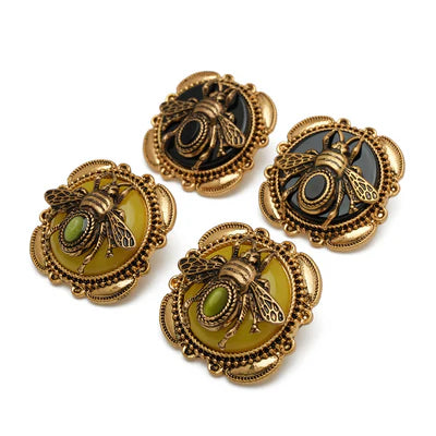 Boucles d'Oreilles Agate "Abeille Dorée"