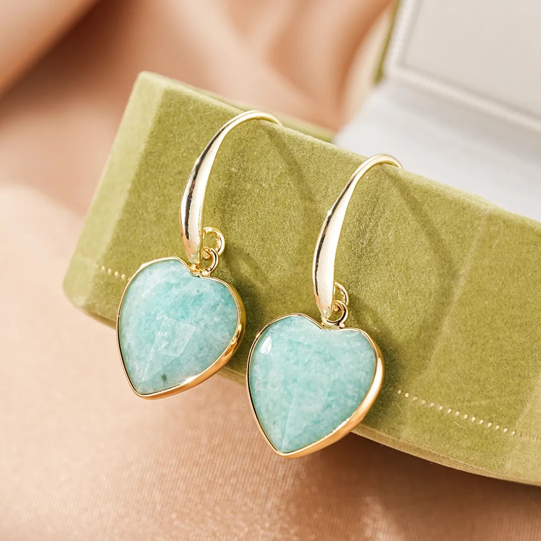 Pendientes de Amazonita o Lapislázuli "Dulce Corazón"