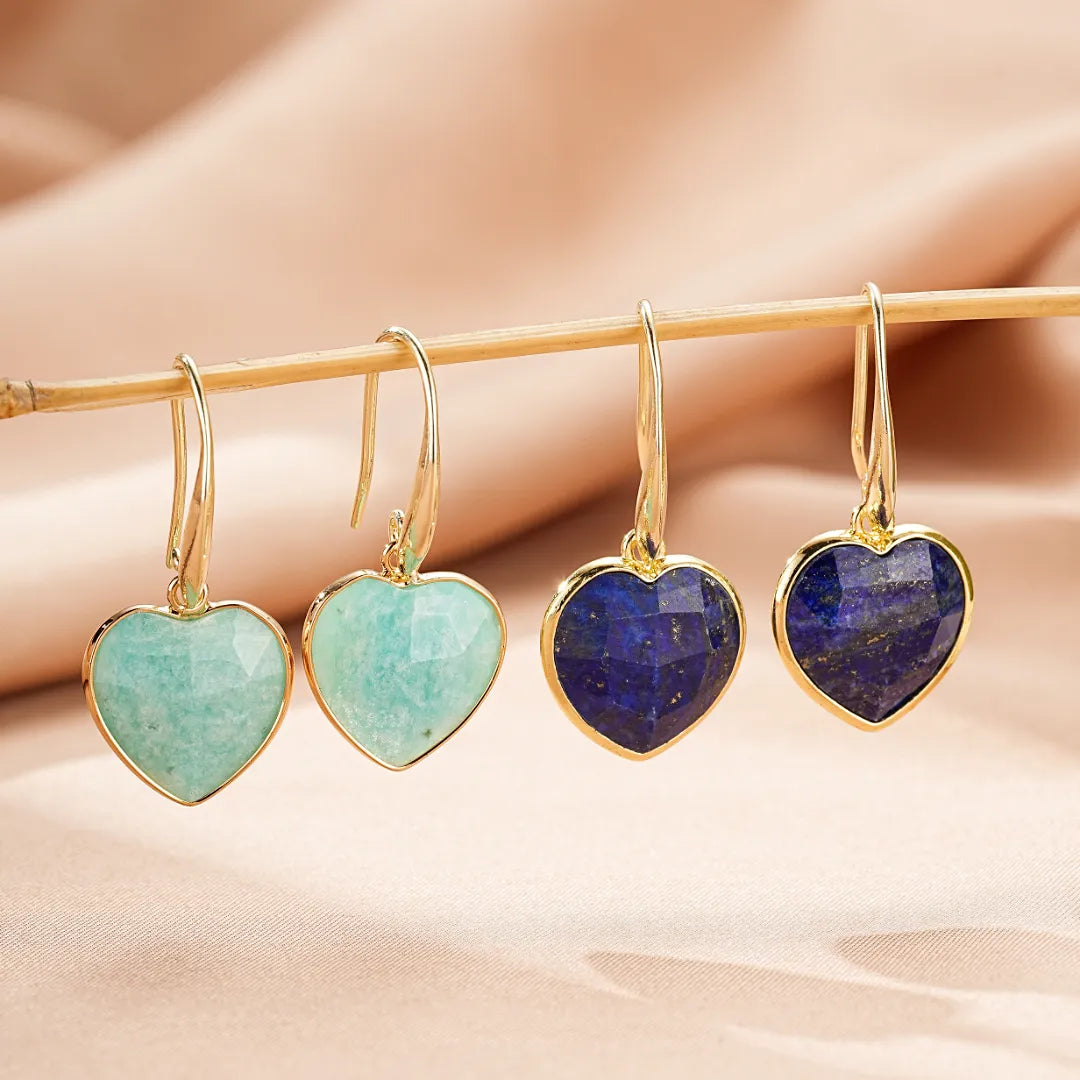 Pendientes de Amazonita o Lapislázuli "Dulce Corazón"