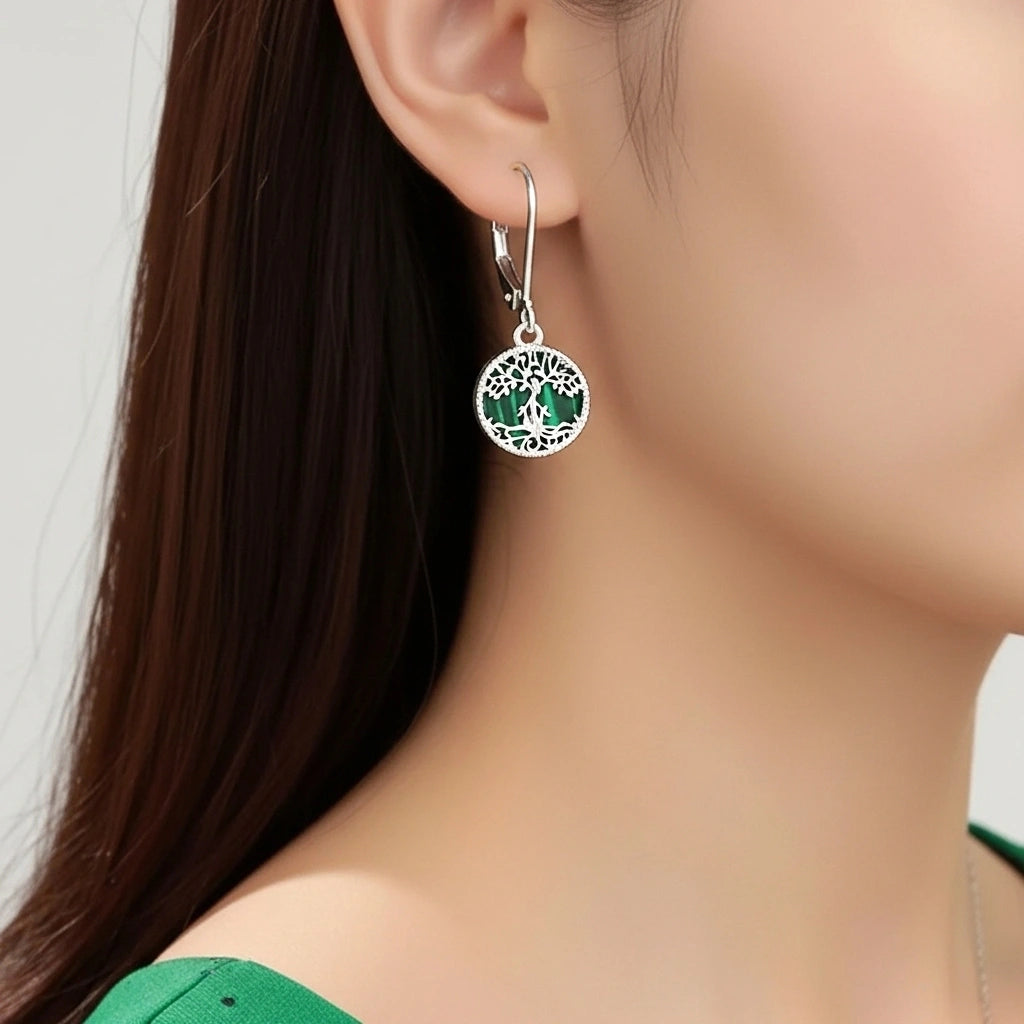 Boucles d'Oreilles Arbre de Vie "Racines d'Équilibre" Argent