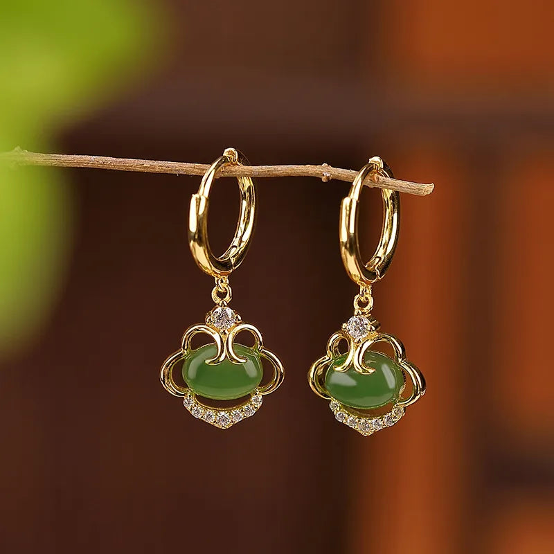 Boucles d'Oreilles Jade "Sérénité Ancestrale" Argent