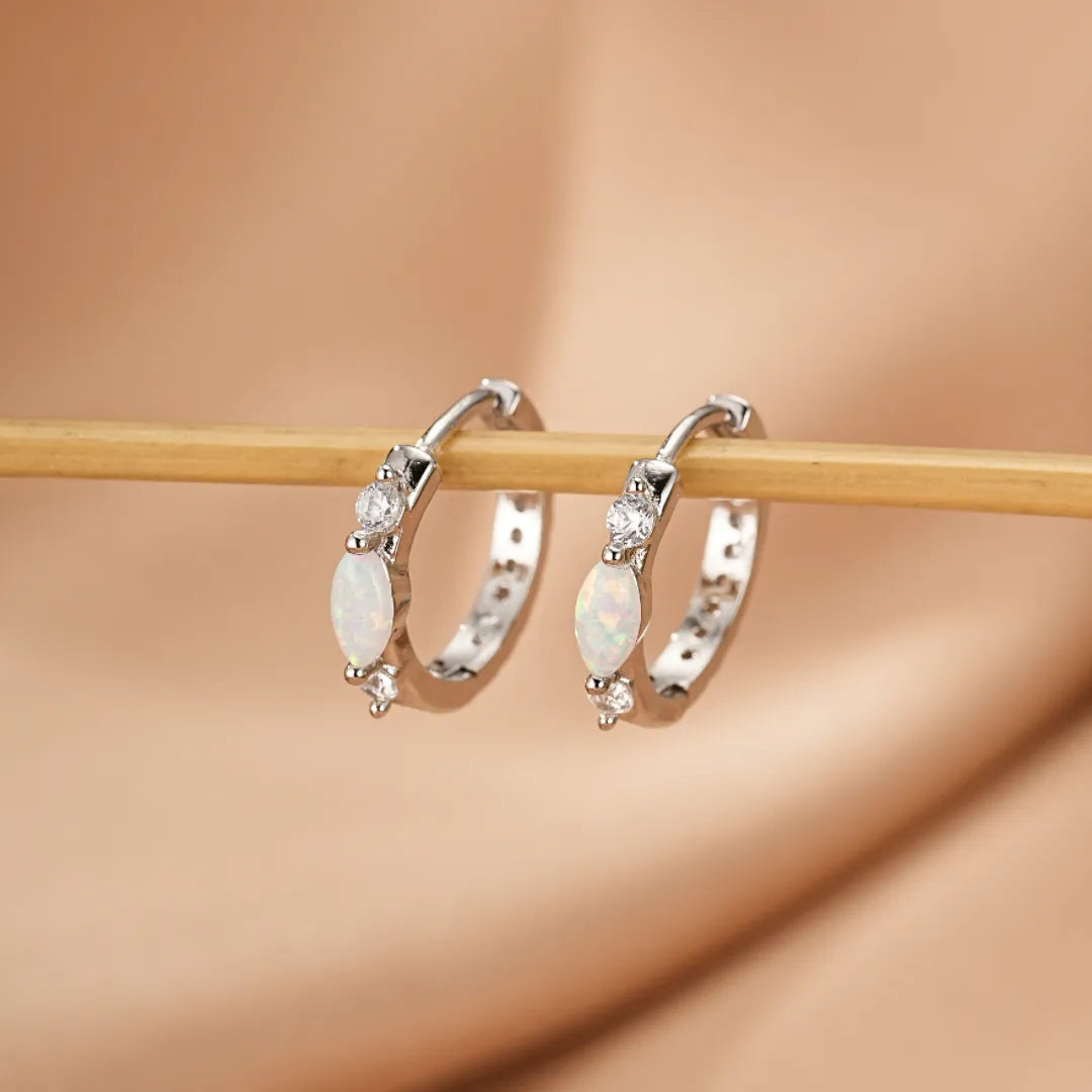 Boucles d'Oreilles Opale "Douceur Nacrée" Argent