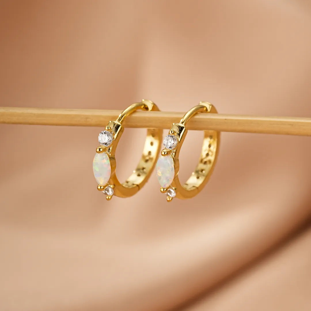 Boucles d'Oreilles Opale "Douceur Nacrée" Argent