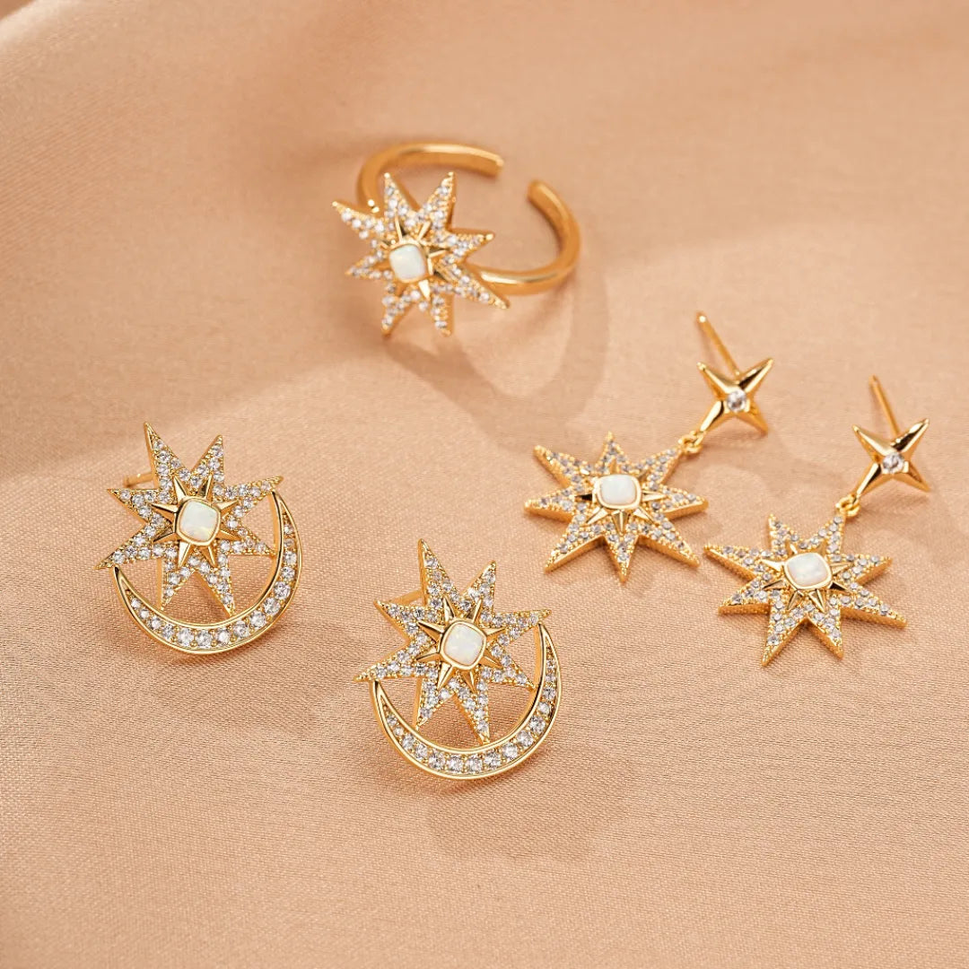 Ohrringe Opal "Leuchtender Stern"